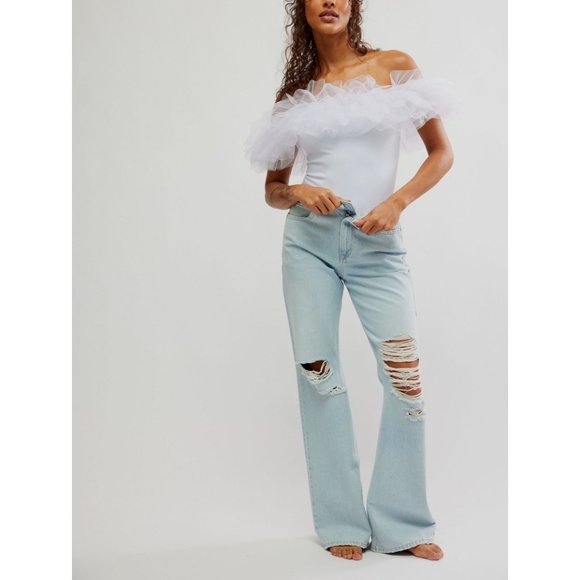 🎉LAST CHANCE🎉 FREE PEOPLE Big Love Bodysuit / White - Picture 4 of 9